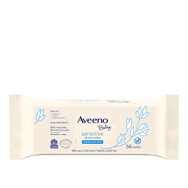 Aveeno Baby Sensitive All Over Wipes (56 wipes)