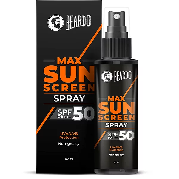 Beardo Max Sunscreen Spray – SPF 50, UVA-UVB Protection (50ml)