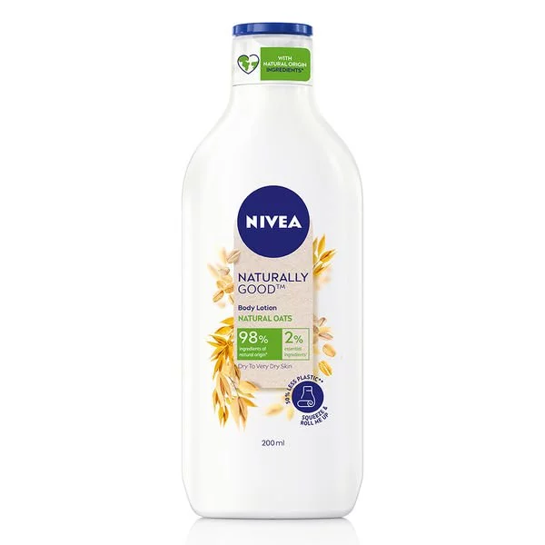 Nivea Naturally Good, Natural Oats Body Lotion For Dry to Very Dry Skin No Parabens (200ml)
